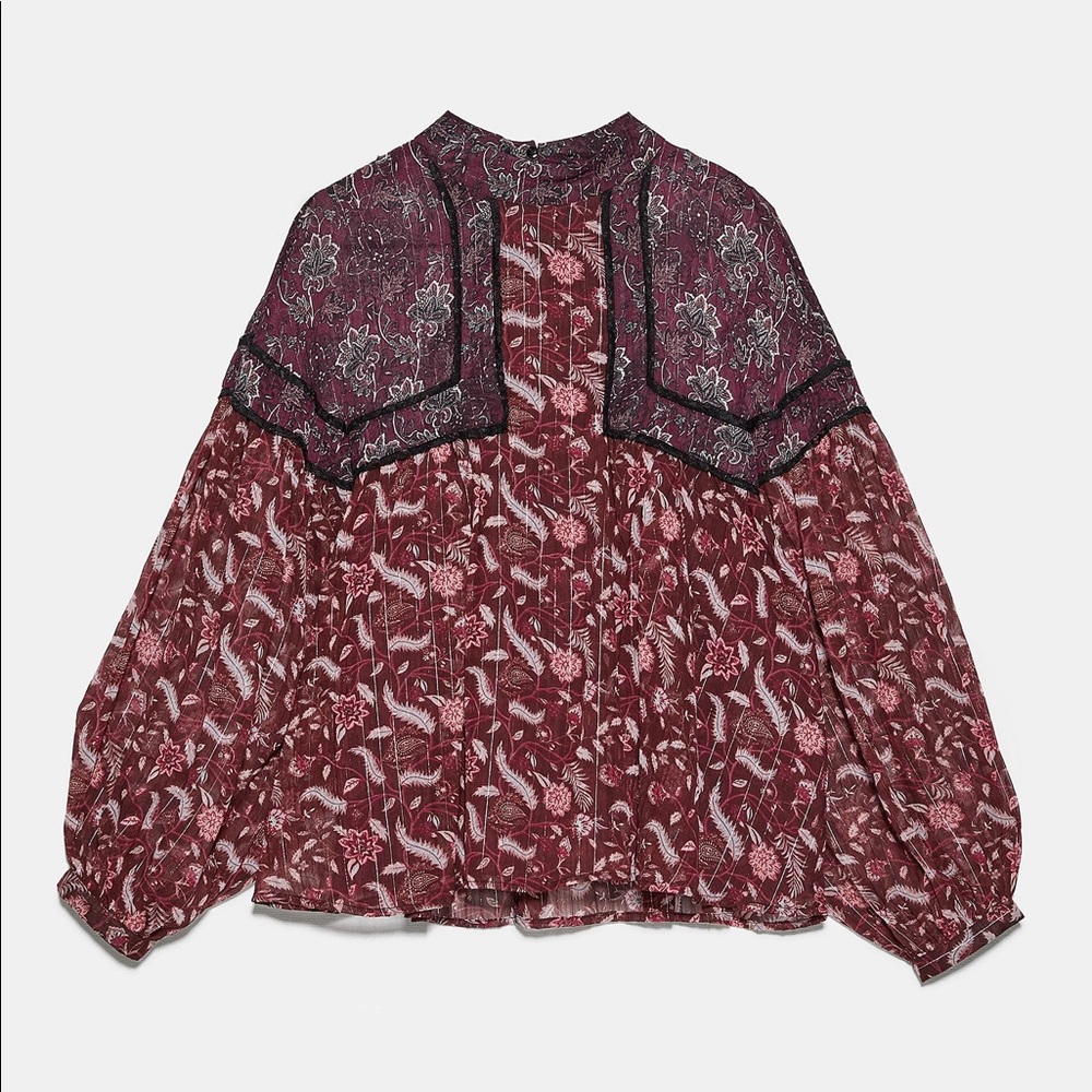 Zara Metallic Thread Blouse